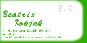 beatrix kopjak business card