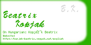 beatrix kopjak business card